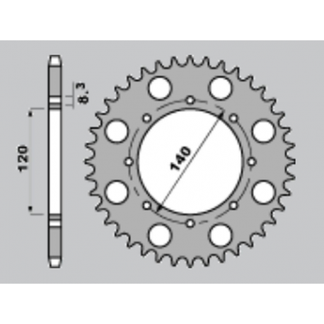 CHT ZĘBATKA TYLNA 491 44 (A4150487440) KAWASAKI KLR650 , KLE 500 ,KLX 650