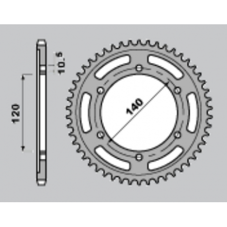 JR ZĘBATKA TYLNA 498 42 KAWASAKI ZZR 600 '90-'06, VN 800 VULCAN '95-'06, TL 1000R/S '97-'02, GSX 1300R HAYABUSA '99-'07, GSX-R 7