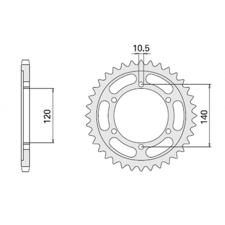 CHT ZĘBATKA TYLNA 498 43 (A4150499430) SUZUKI TL 1000 , KAWASAKI VN 800