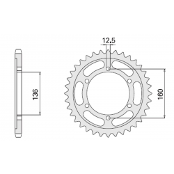 CHT ZĘBATKA TYLNA 500 40 KAWASAKI GPZ100 RX 86-88 (506-40) (ŁAŃC.630) (JTR506.40)