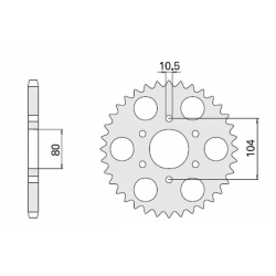 CHT ZĘBATKA TYLNA 501 33 KAWASAKI KZ 750 GPZ 1100 (501-33) (ŁAŃC.630)