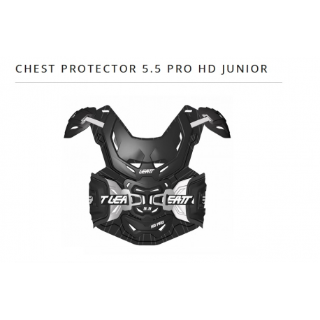 LEATT (2021/2022) OSŁONA KLATKI PIERSIOWEJ (BUZER) CHEST PROTECTOR 5.5 PRO HD JUNIOR KOLOR CZARNY/BIAŁY