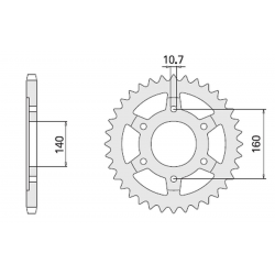 CHT ZĘBATKA TYLNA 502 44 KAWASAKI ZZR 1100 98-99 (502-44) (JTR502.44)