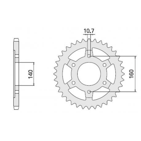 CHT ZĘBATKA TYLNA 502 44 KAWASAKI ZZR 1100 98-99 (502-44) (JTR502.44)