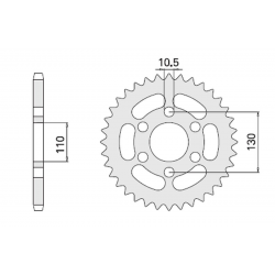 CHT ZĘBATKA TYLNA 504 44 KAWASAKI EL 250 88-96 (486-44) (JTF486.44)