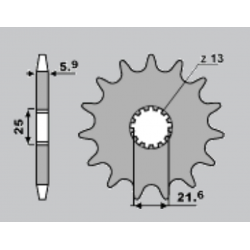 GROSSKOPF PROMOCJA ZĘBATKA PRZEDNIA 565 12 KAWASAKI KXF 450 '06-, YAMAHA YZF 400/426/450 (JTF565.12)