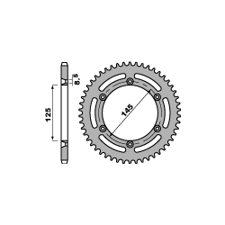 PBR ZĘBATKA TYLNA 703 44 C45 CAGIVA 125/350/600 (ŁAŃC. 520)