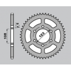 CHT ZĘBATKA TYLNA 707 49 CAGIVA 50/80 (696-49) (ŁAŃC.428)