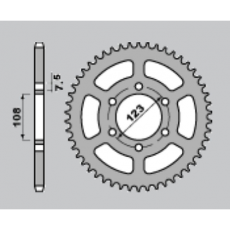 CHT ZĘBATKA TYLNA 707 49 CAGIVA 50/80 (696-49) (ŁAŃC.428)