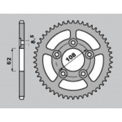 CHT ZĘBATKA TYLNA 714 38 CAGIVA MITO 125 00-06 (701-38) (JTR701.38)