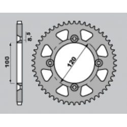 JR ZĘBATKA TYLNA ALUMINIOWA (ANODOWANA) 798 48 SUZUKI RM 80 '83-'01, RM 85 '02-'20, YAMAHA YZ 80 '93-'01, YZ 85 '02-'22 NIEBIESK