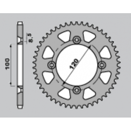 JR ZĘBATKA TYLNA ALUMINIOWA (ANODOWANA) 798 48 SUZUKI RM 80 '83-'01, RM 85 '02-'20, YAMAHA YZ 80 '93-'01, YZ 85 '02-'22 NIEBIESK