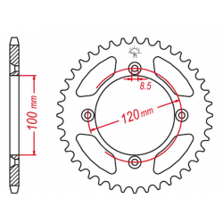 GROSSKOPF PROMOCJA ZĘBATKA TYLNA ALUMINIOWA KOLOR CZARNY 798 56 SUZUKI RM 80/85 '02-'18, YAMAHA YZ 80/85 '93-'20 (JTR798.56)