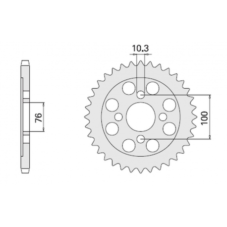 CHT ZĘBATKA TYLNA 803 56 SUZUKI VL 125 INTRUDER 00-07 (2012-56) (ŁAŃC. 428)