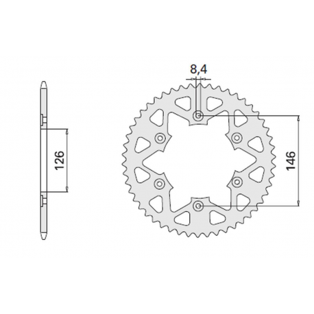 CHT ZĘBATKA TYLNA ALUMINIOWA (ERGAL) 808 48 (80848) KOLOR SREBRNY SUZUKI DR/RM/RMZ (JTR808.48) (ŁAŃC.520)