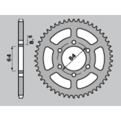 CHT ZĘBATKA TYLNA 809 44 SUZUKI DR 125SE '94-'00 (ŁAŃC. 428)