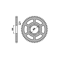 PBR ZĘBATKA TYLNA 809 57 F SUZUKI DR 125 SE 94-00 (ŁAŃC. 428) (JTR809.57)