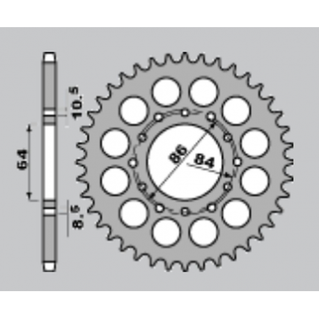 JR ZĘBATKA TYLNA 814 43 SUZUKI GSX400 TX '81-'85