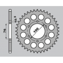 JR ZĘBATKA TYLNA 816 43 SUZUKI GSX 1100F '88-'96, GSX-R 1100 '89-'00, SUZUKI GS 550 '79-'88, GSX 750 '83-'03, FR 900RR '94-'00