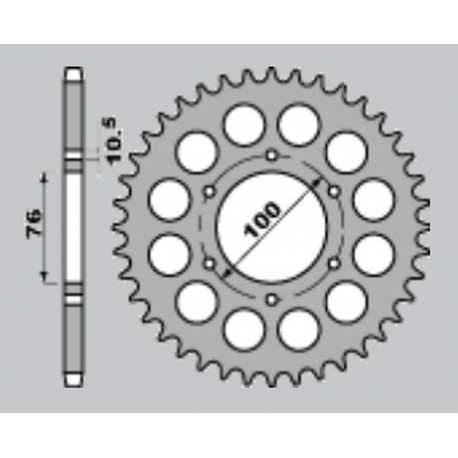 JR ZĘBATKA TYLNA 816 48 SUZUKI GSX 1100F '88-'96, GSX-R 1100 '89-'00, SUZUKI GS 550 '79-'88, GSX 750 '83-'03, FR 900RR '94-'00