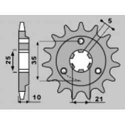 GROSSKOPF PROMOCJA ZĘBATKA PRZEDNIA 823 12 HUSQVARNA 125/240/250/350/400/430/500 '83-'89, HUSABERG FC/FE 350 '96-'01, FC/FE 400