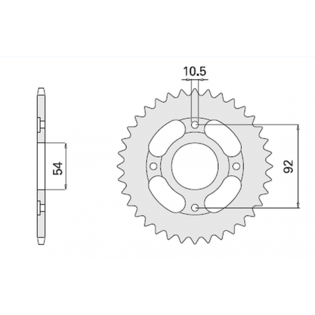 CHT ZĘBATKA TYLNA 835 45 (835-45) YAMAHA RD 125 , SR 125