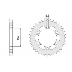 CHT ZĘBATKA TYLNA 841 42 (841-42) YAMAHA SR 500 78-80, XT 500 76-80 (ŁAŃC. 530)