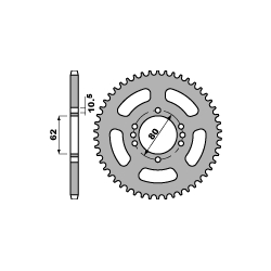 PBR ZĘBATKA TYLNA 843 52 F YAMAHA DT 80LC 85-96 (ŁAŃC. 428)