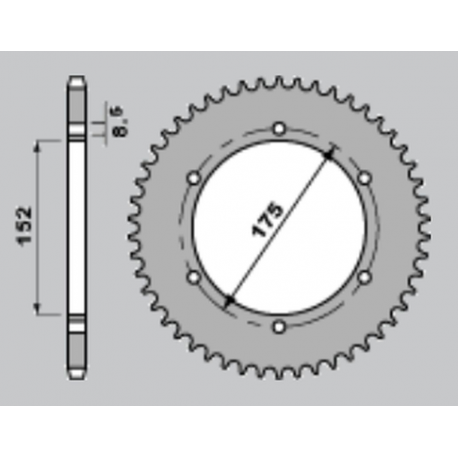 JR ZĘBATKA TYLNA 844 55 YAMAHA DT 125R '88-'92