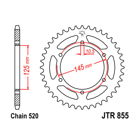 JT ZĘBATKA TYLNA 855 45 (ŁAŃC. 520) (85545JT)