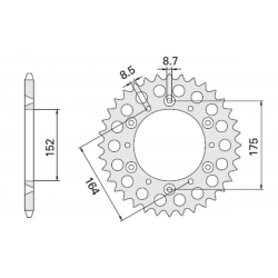 CHT ZĘBATKA TYLNA 856 40 YAMAHA (853-40) (JTR853.40) YAMAHA TT600 R '98-'03, TT600S '93-'95