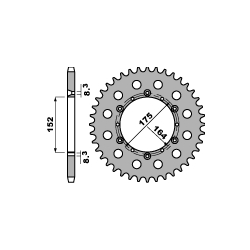 PBR ZĘBATKA TYLNA 856 46 F YAMAHA DT 125 R (JTR853.46) (ŁAŃC. 520) (JTR853.46)