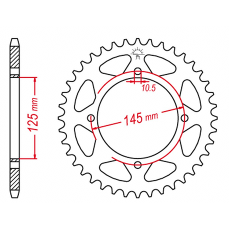 GROSSKOPF PROMOCJA ZĘBATKA TYLNA 857 39 YAMAHA XT 600 '83-94, XT 600Z TENERE 87-89, YFM700, YFZ450, YFM350 (JTR857.39)