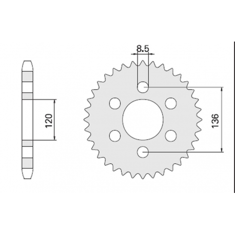 CHT ZĘBATKA TYLNA 859 39 (846-39) (JTR846.39) YAMAHA FZS 600 FAZER 96-03