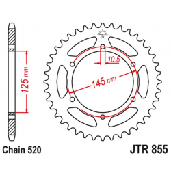 JT ZĘBATKA TYLNA 866 46 YAMAHA XTZ 750 89-98 (3LD) (JTR855.45ZBK)* (ŁAŃC. 520) KOLOR CZARNY