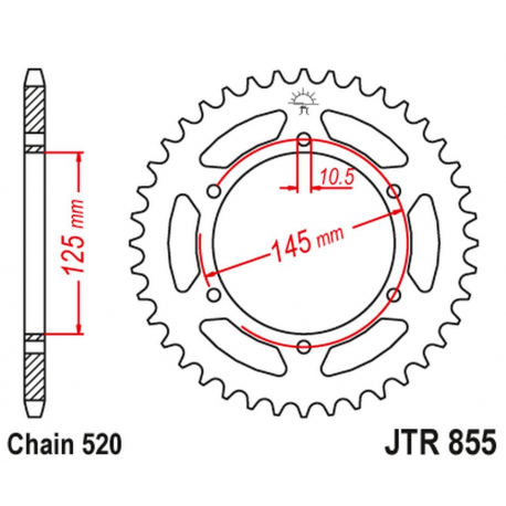 JT ZĘBATKA TYLNA 866 46 YAMAHA XTZ 750 89-98 (3LD) (JTR855.45ZBK)* (ŁAŃC. 520) KOLOR CZARNY