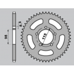 PBR ZĘBATKA TYLNA 893 46 C45 KTM SX 60/65 (ŁAŃC.420) (JTR894.46)