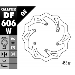 GALFER TARCZA HAMULCOWA PRZÓD KTM SX/EX / HUSABERG OEM 260MM (WAWE)