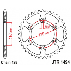 JT ZĘBATKA TYLNA 1494 56 KAWASAKI NINJA 125/Z 125 '19 (JTR1494.56)* (ŁAŃC. 428)