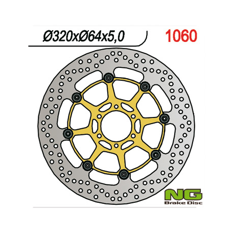 NG TARCZA HAMULCOWA PRZÓD APRILIA CAPONORD 1200 '13-17, YAMAHA FZR 1000 '87-95, XJR1200/1300 '95-99 (320X64X5MM) (6X8,5MM) PŁYWA