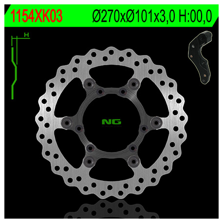 NG TARCZA HAMULCOWA PRZÓD Z ADAPTEREM OVERSIZE (270X101X3) HONDA CRF 250/450R '04-14', CRF 450X '04-'16