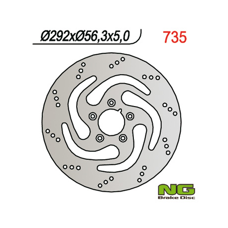 NG TARCZA HAMULCOWA PRZÓD HARLEY-DAVIDSON 883/1200/1450/1584/1690/1340 (292MMX56,3MMX5MM) (5X8,5MM)