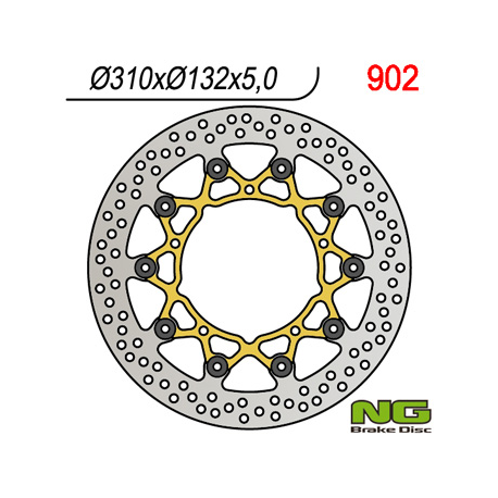 NG TARCZA HAMULCOWA PRZÓD YAMAHA YZF R6 05-16, YZF R1 07-11, XTZ 1200 11-17, FZ 8 10-15 (310X132X5) PŁYWAJĄCA