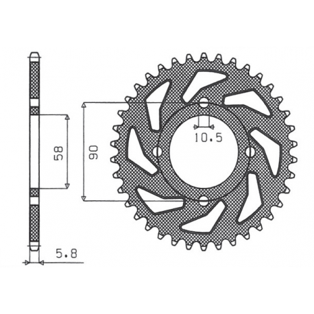 SUNSTAR ZĘBATKA TYLNA 279 45 HONDA XL 125V VARADERO '01-'13 (JTR273.45)* (ZAMIENNA Z 4668 45) (ŁAŃC. 520) (27945JT)