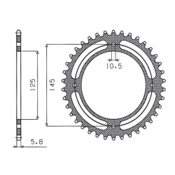 SUNSTAR ZĘBATKA TYLNA 857 41 YAMAHA XT 600 '83-94, XT 600Z TENERE 84-89 (JTR857.41) (ŁAŃC. 520) (85741JT)