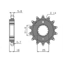 SUNSTAR ZĘBATKA PRZEDNIA 2075 15 DUCATI MONSTER 797 '17-18, SCRAMBLER 800 '17-18, SUPERSPORT 939 '17-18 (JTF736.15) (ŁAŃC. 520)