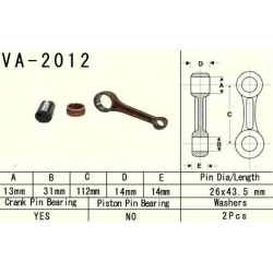 VESRAH KORBOWÓD YAMAHA YFM 125 (YFM125) GRIZZLY '04-'13, YFM 125 (YFM125) HUNTER '05-'08, YFA 125 (YFA125) BREZZE '89-'04 (VA201