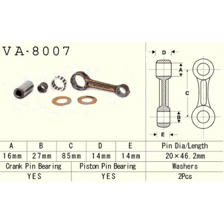 VESRAH KORBOWÓD KAWASAKI KX 60 (KX60) '85-'04, KX 65 (KX65) '00-'17 (VA8007) (MADE IN JAPAN)