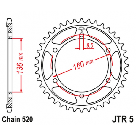 JT ZĘBATKA TYLNA 3552 41 BMW G310 R '16-'19 (+1), APRILIA ETX 125 TAUREG '85-'87 (JTR5.41)* (ŁAŃC. 520)