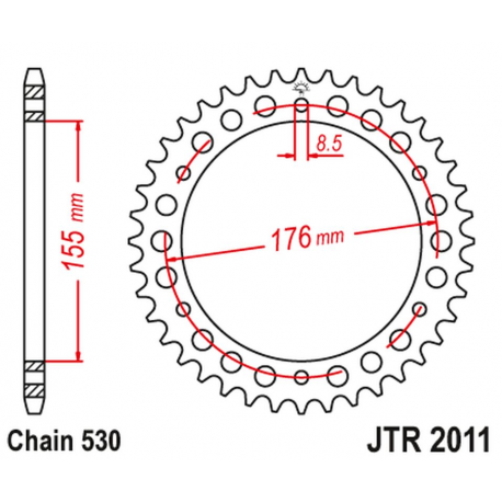 JT ZĘBATKA TYLNA 4392 44 TRIUMPH 900/955/1000 (+1) (JTR2011.44)* (ŁAŃC. 530)